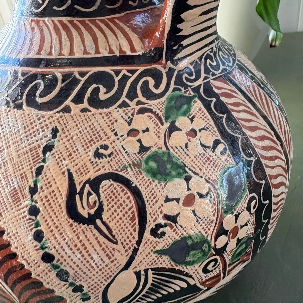 Handcrafted Ceramic Pitcher with Intricate Patterns - Picture 3 of 8